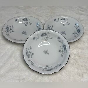 Johann Haviland Bavaria Germany Blue Garland 5 1/4" Dessert Bowls, set of 3